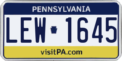 PA license plate LEW1645