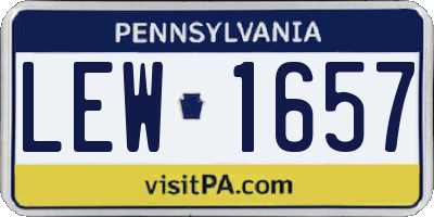 PA license plate LEW1657