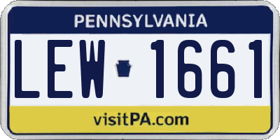 PA license plate LEW1661