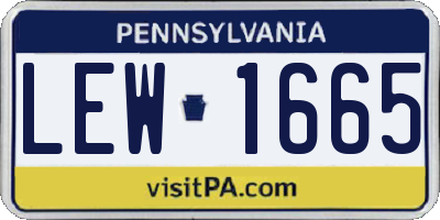 PA license plate LEW1665