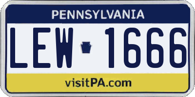 PA license plate LEW1666