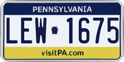 PA license plate LEW1675