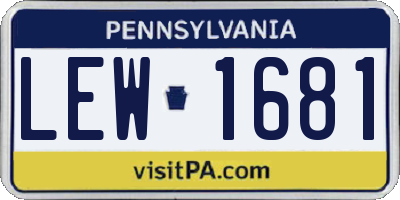 PA license plate LEW1681