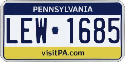 PA license plate LEW1685