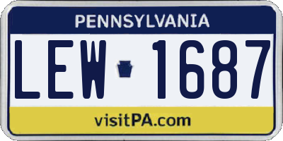 PA license plate LEW1687