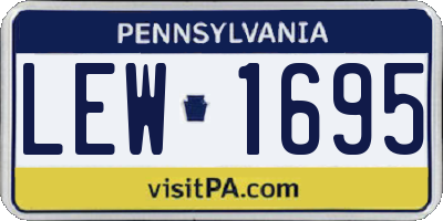 PA license plate LEW1695
