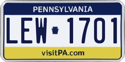 PA license plate LEW1701
