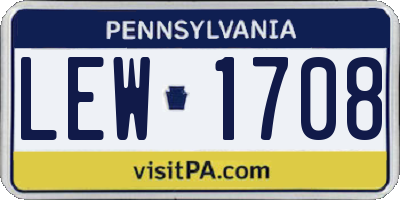 PA license plate LEW1708