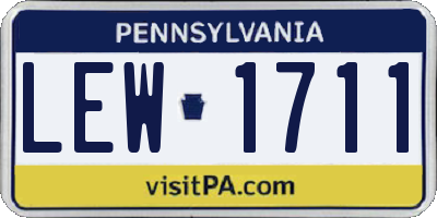 PA license plate LEW1711