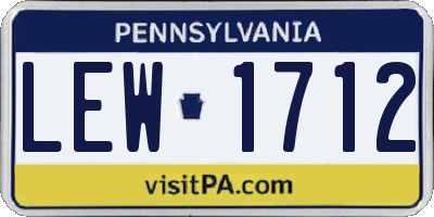 PA license plate LEW1712