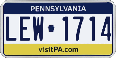 PA license plate LEW1714