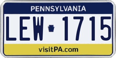 PA license plate LEW1715