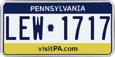 PA license plate LEW1717