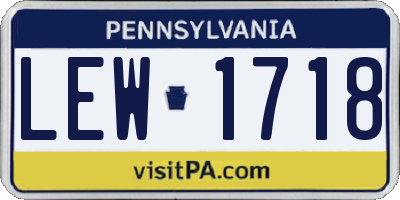 PA license plate LEW1718