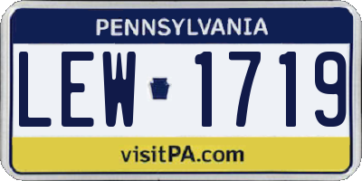 PA license plate LEW1719