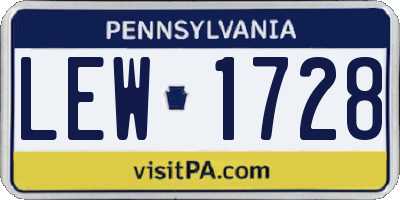 PA license plate LEW1728