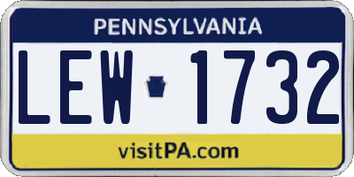 PA license plate LEW1732