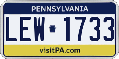 PA license plate LEW1733