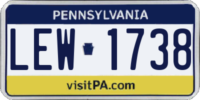 PA license plate LEW1738