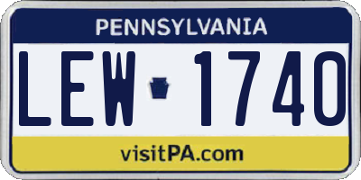 PA license plate LEW1740