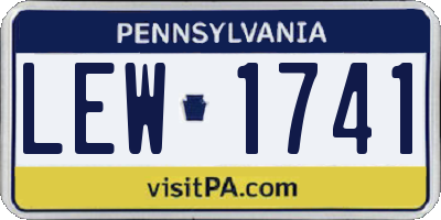 PA license plate LEW1741