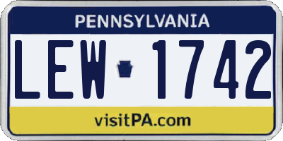 PA license plate LEW1742