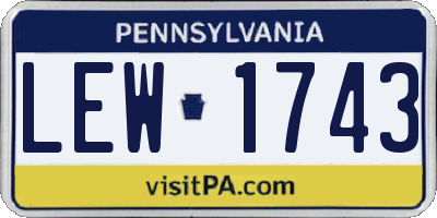 PA license plate LEW1743