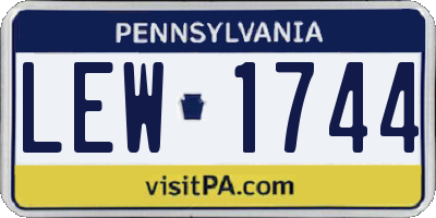 PA license plate LEW1744
