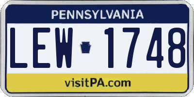 PA license plate LEW1748