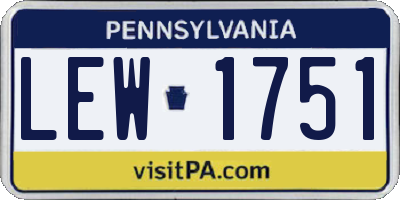 PA license plate LEW1751