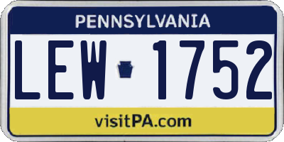 PA license plate LEW1752