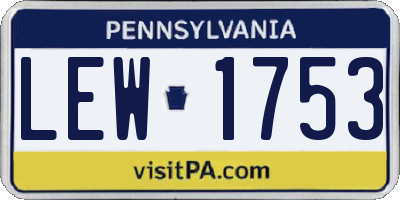 PA license plate LEW1753