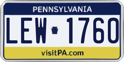 PA license plate LEW1760