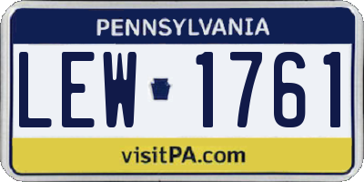 PA license plate LEW1761