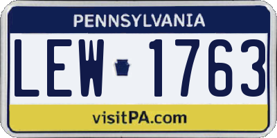 PA license plate LEW1763