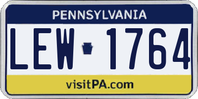 PA license plate LEW1764