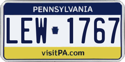 PA license plate LEW1767