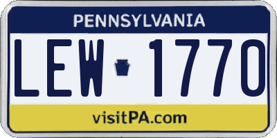 PA license plate LEW1770