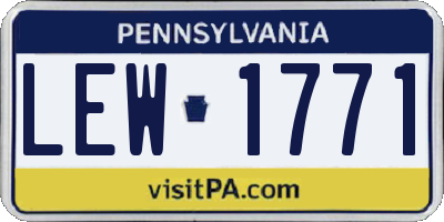 PA license plate LEW1771