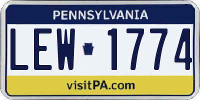 PA license plate LEW1774
