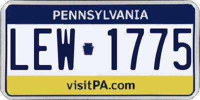 PA license plate LEW1775