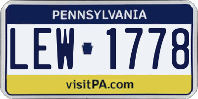 PA license plate LEW1778