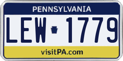 PA license plate LEW1779
