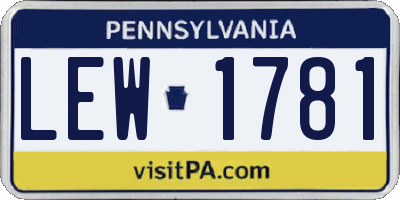 PA license plate LEW1781