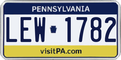 PA license plate LEW1782