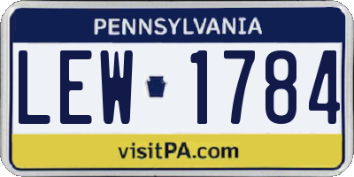 PA license plate LEW1784