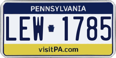 PA license plate LEW1785