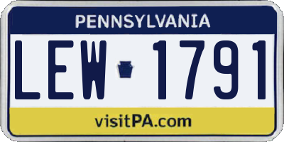 PA license plate LEW1791
