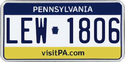 PA license plate LEW1806