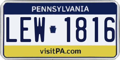 PA license plate LEW1816